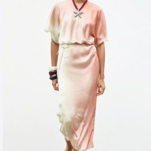 ZARA Satin Draped Midi Dress – Size XL | New, Never Worn 🧡 - Picture 7 of 15